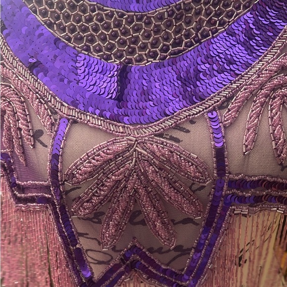 Festival vintage fringe sequin and beaded shawl - Picture 5 of 5
